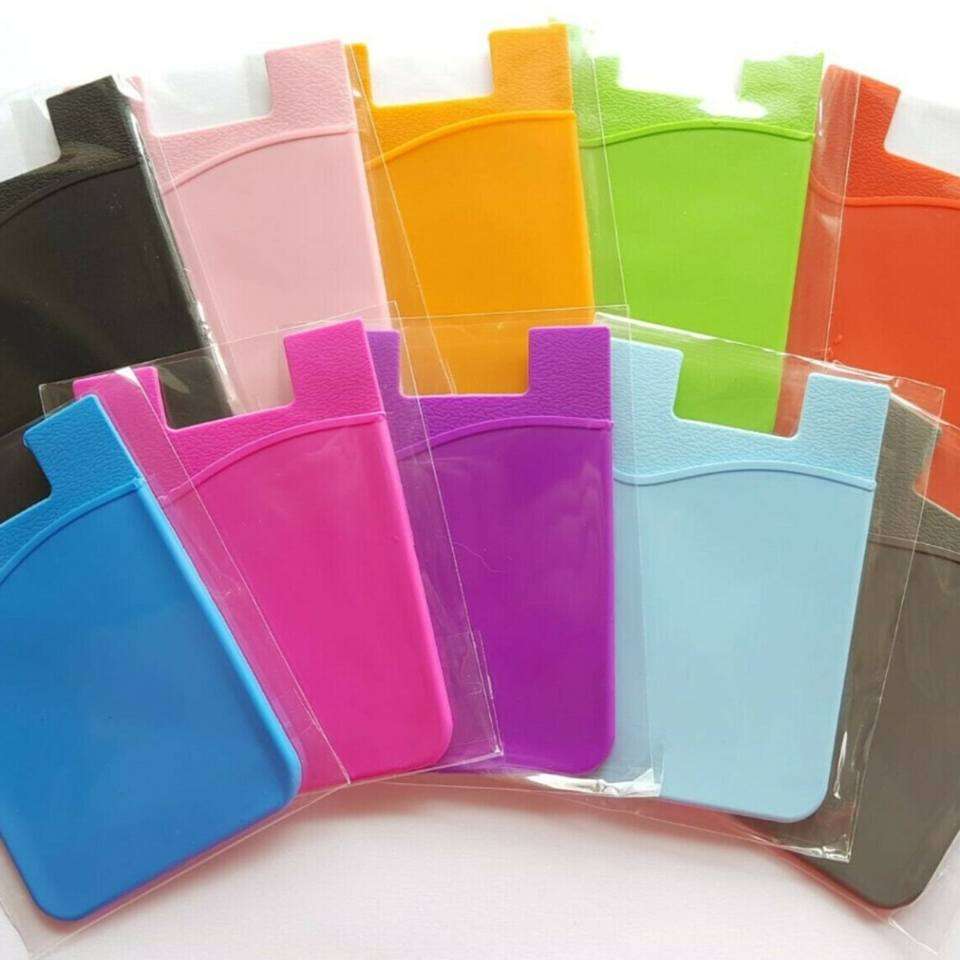 Hot sales Mobile Phone Credit Card Holder custom Silicone Phone Wallet with Single Pocket