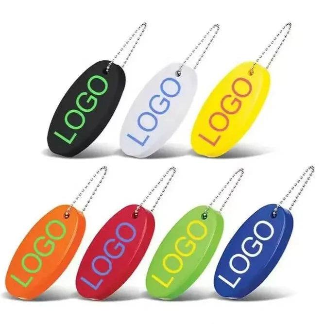 promotional soft oval EVA logo custom printed Boat Floating Key Chains