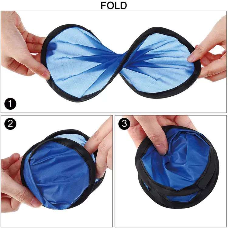 Customized Nylon Folding Hand Fan Foldable Outdoor Flying Disc