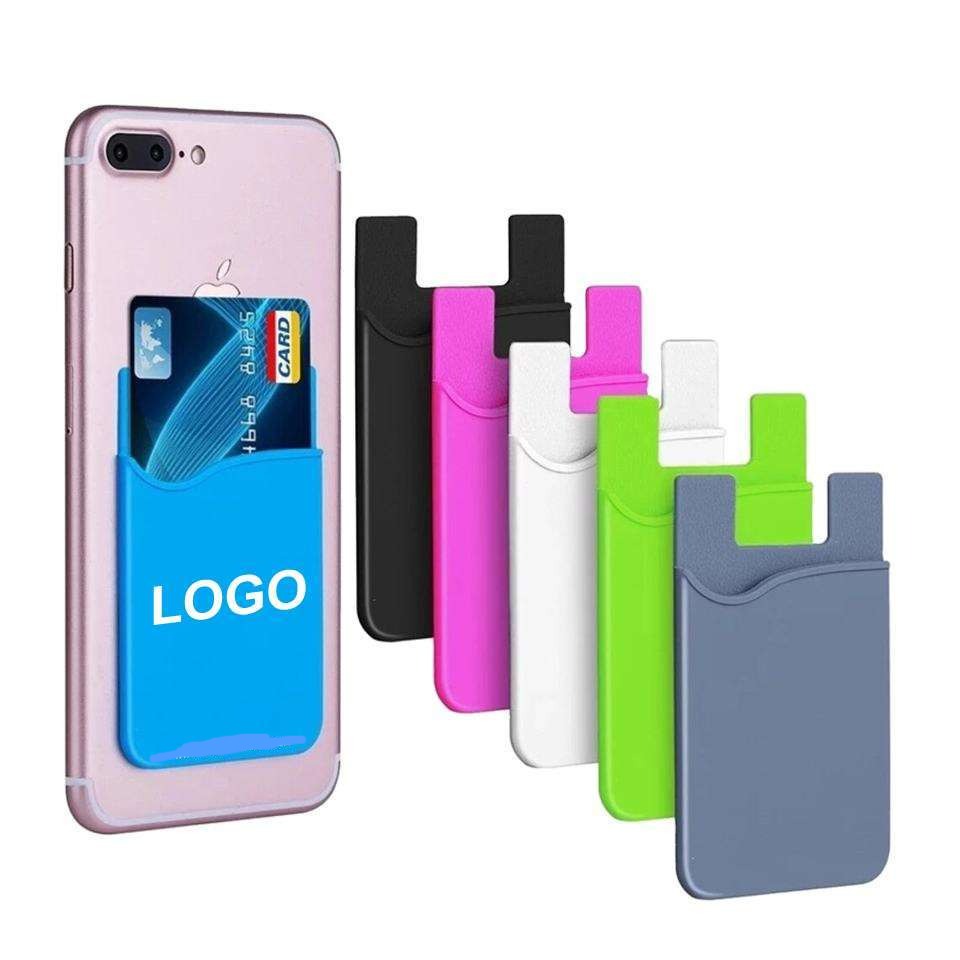 Custom Phone Card Holders Silicone 3m Adhesive Stick-on Phone Case Holder Id Credit Card Wallet For Phone