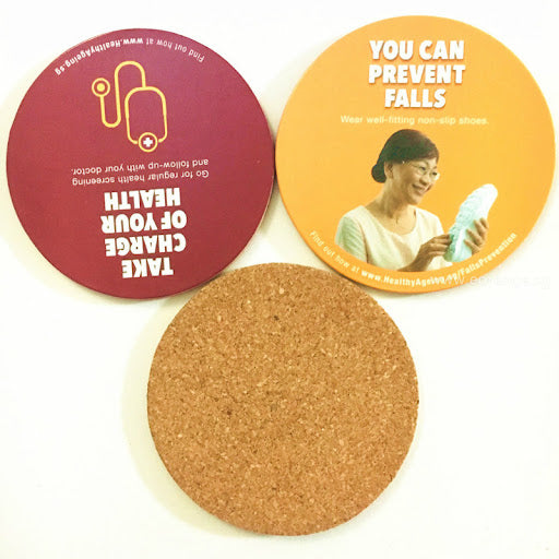 Coasters with Cork Back Custom Laser Engraved Beer Design Flower Cork Coaster Printed Logo Drink Coaster Cork